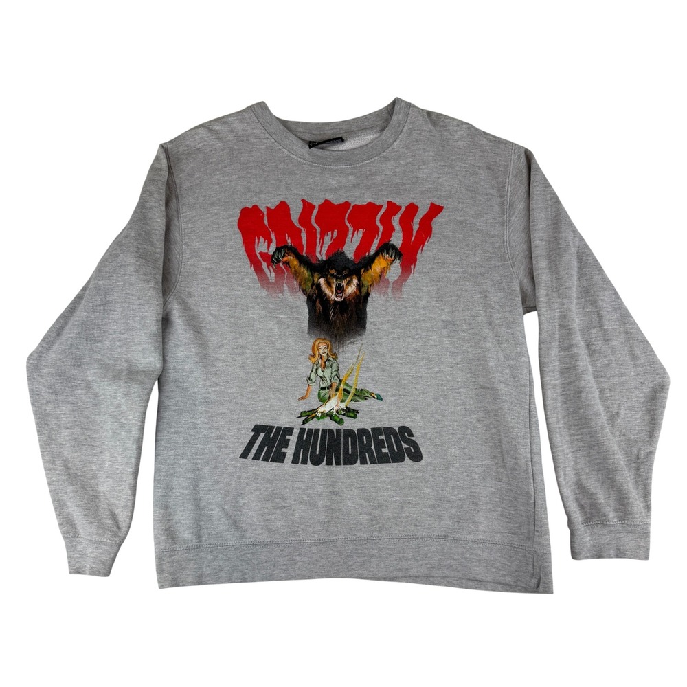 The Hundreds Sweatshirt Mens Medium Grey Grizzly Griptape Collab SS3000P Graphic